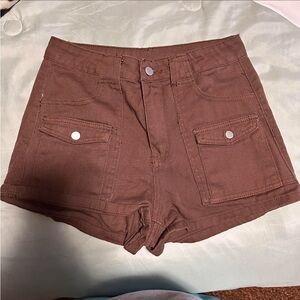SHEIN High Waist Brown Women's Shorts